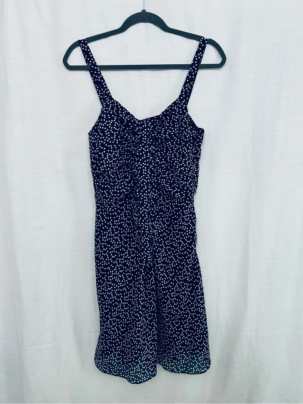J. Crew Silk and Wool Navy Polka Dot Sundress - Lightweight Women's Dress